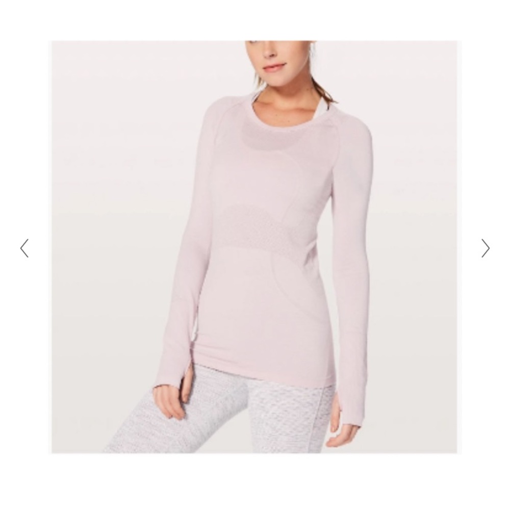 Light pink lululemon swiftly tech long sleeve